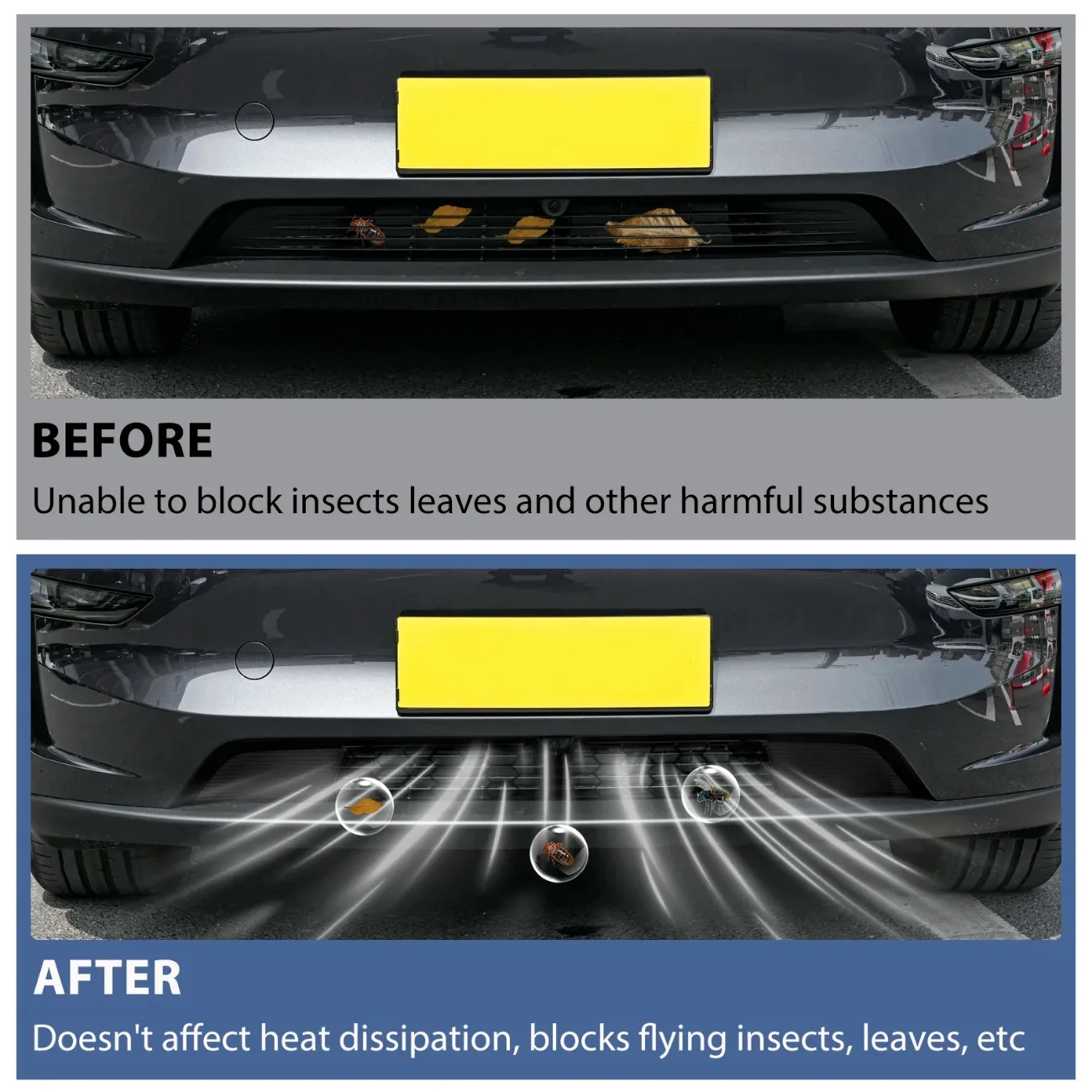 Anti-insect Front Bumper Mesh Grill Kit For Tesla Model Y Juniper 2025 2026 ABS Protector Net Mesh Grill Cover Car Accessories