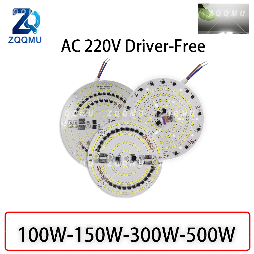 AC220V LED Chip 100W 150W 300W 500W Driverless SMD Module For Ceiling Fan Wall Lamp Chandelier Downlight DIY PCB Board Light