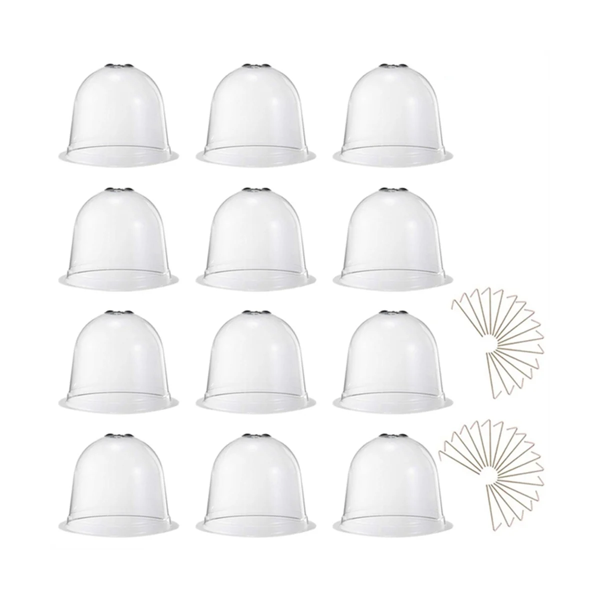 

12Pcs Reusable Plastic Greenhouse Garden Plant Bell Cover Plant Germination Cover Dome Frost Guard Freeze Protection