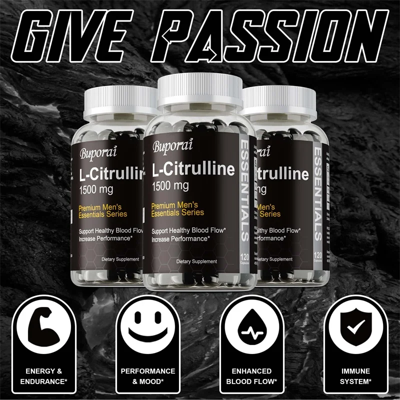 مكمل L-citrulline 1500 Mg - بناء العضلات الصحي، الطاقة، القوة، دعم الجهاز المناعي