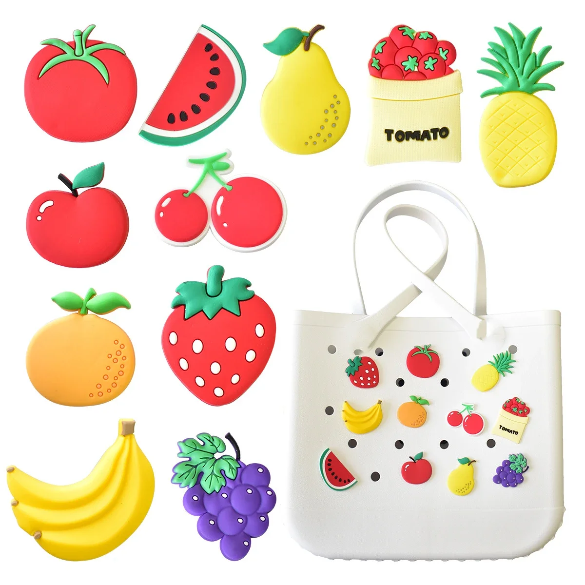 PVC lovely fruit EVA big size beach bag buckle charms decorations accessories for totes beach bag woman DIY gift travel pendant