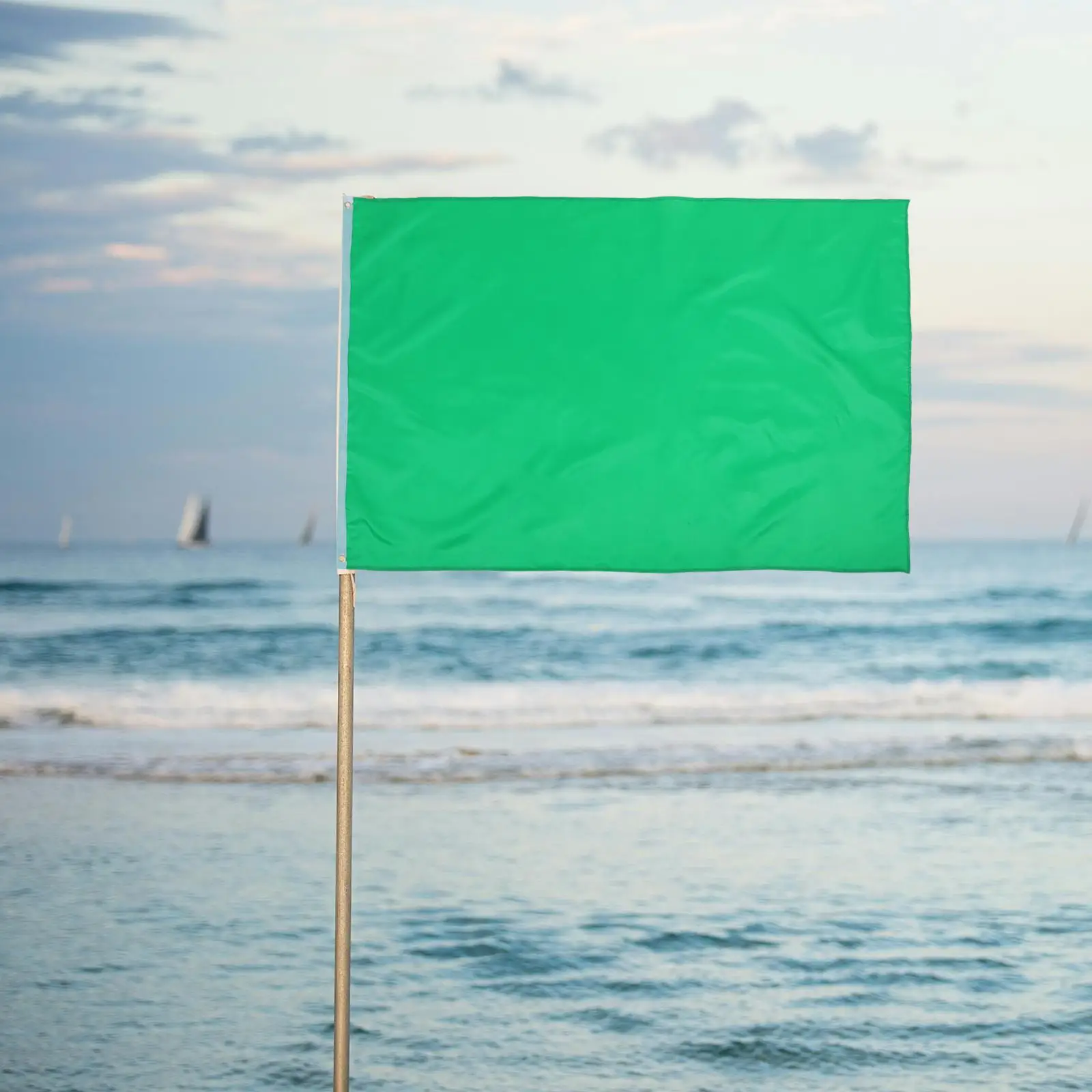 2 PCS Solid Color Flag Racing Flags Decoration Outdoor Plain Celebration Blank Event Hand Stick Green Cheer
