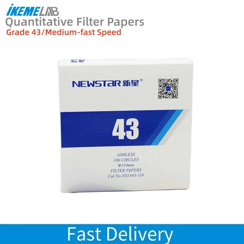 IKEME Quantitative Filter Paper Grade 43 Equivalent to What man Ashless Filter Paper Medium-fast Speed for Inorganic Analysis