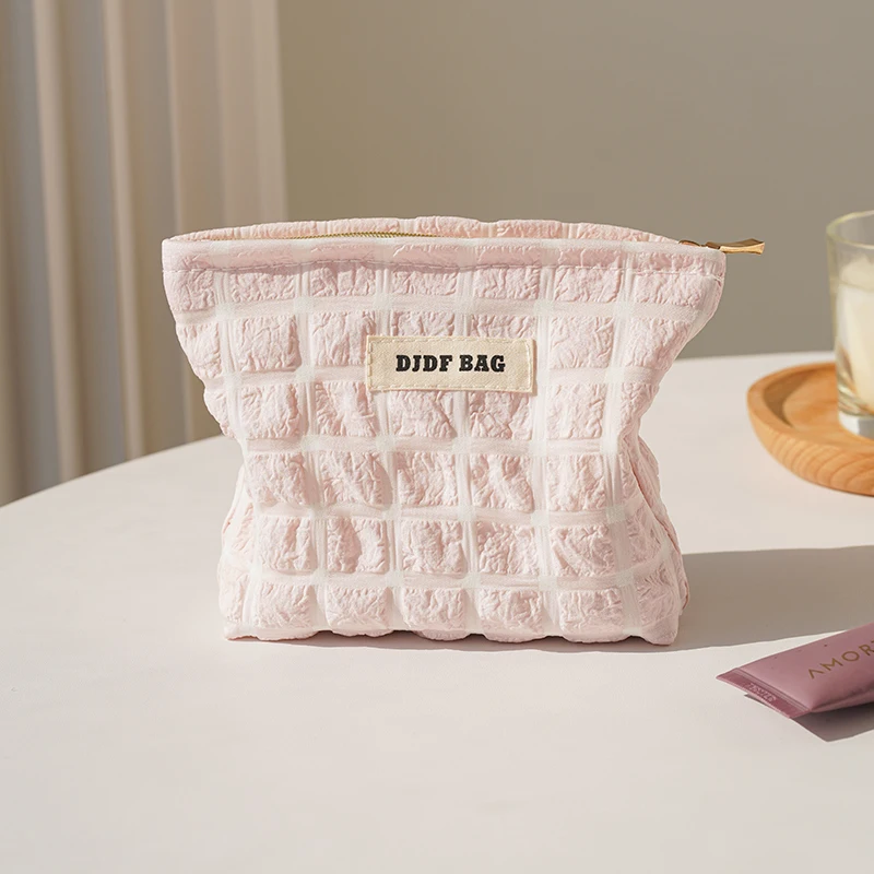 women\'s Makeup Bag Small Light Pink Large Capacity Lipstick Sanitary Napkin Storage Bag Handy Bag Commuter Coin Purse Ins Style