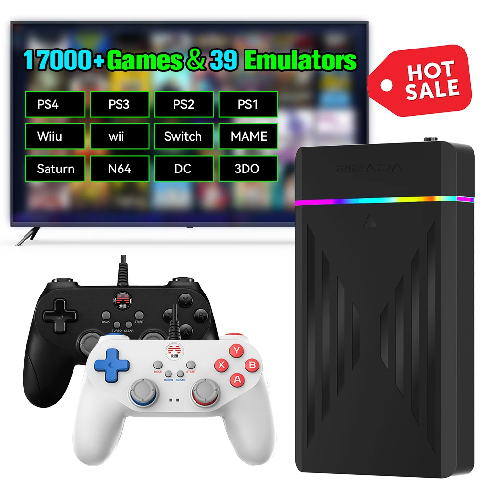 3TB Gaming HDD Retro Emulation Hard Drive With 17000+ Retro/PC Games for PS4/PS3/Switch/WIIU/N64/DC Launchbox/Retrobat/Playnite