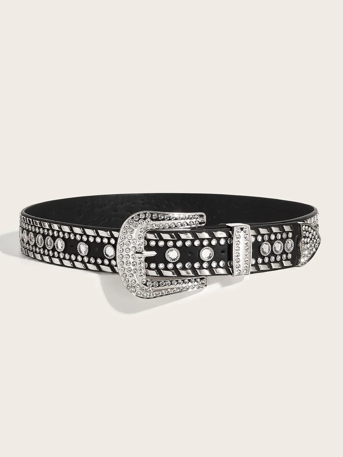 Goth for rhinestone Belts Women PU Leather Strap for rhinestone Belts New Western Cowboy Y2K Girls Fashion Belt for Jeans Men