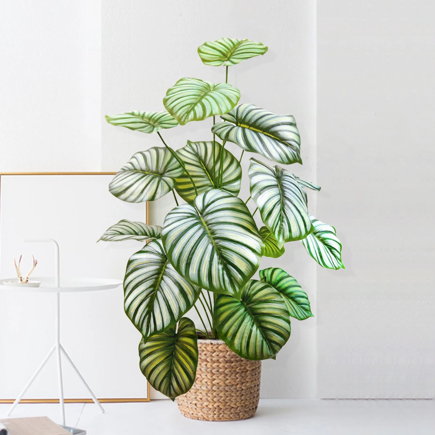 100 cm/39.4 inches Artificial Monstera deliciosa Pothos Alocasia Leaf Fake Plant Ornamental Festive Home Office Decoration