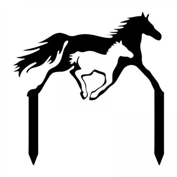 2x Garden Horse Decor Lawn Stake Sturdy Iron Horse for Patio Sidewalks Backyard Lawn Yard