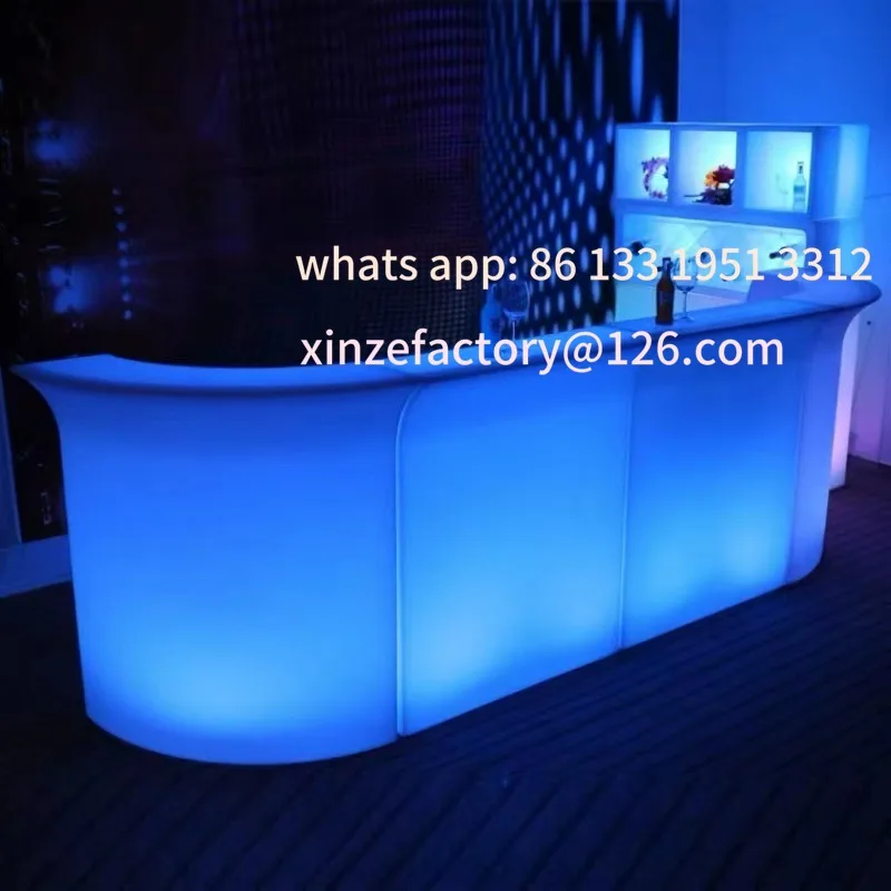 مكتب أمامي في الهواء الطلق مقاوم للماء كوكتيل طاولة بار نادل، أثاث مضيئة ترحيب أنيق #2