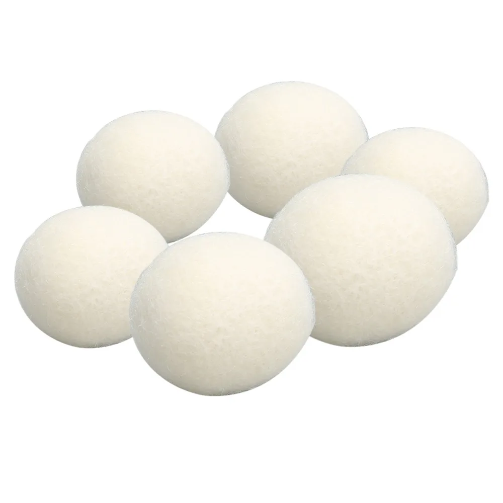6pcs High Density Wool Drying Balls 4cm/1.6in Reduce Static Electricity Laundry Wool Balls Adsorb Impurities Soft Wool