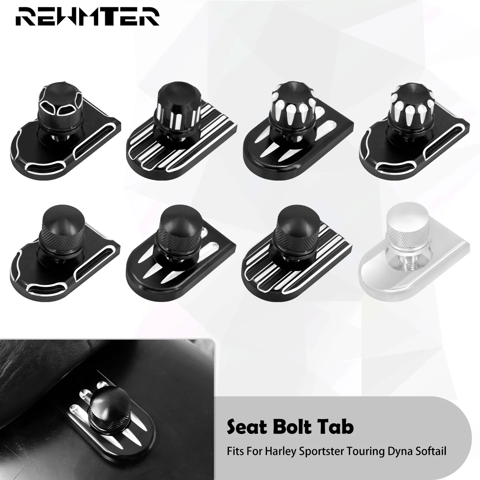 

Universal Motorcycle Rear Fender Seat Bolt Screw Nut Tab Kit Mount Knob Cover For Harley Softail Touring Sportster XL Dyna Glide