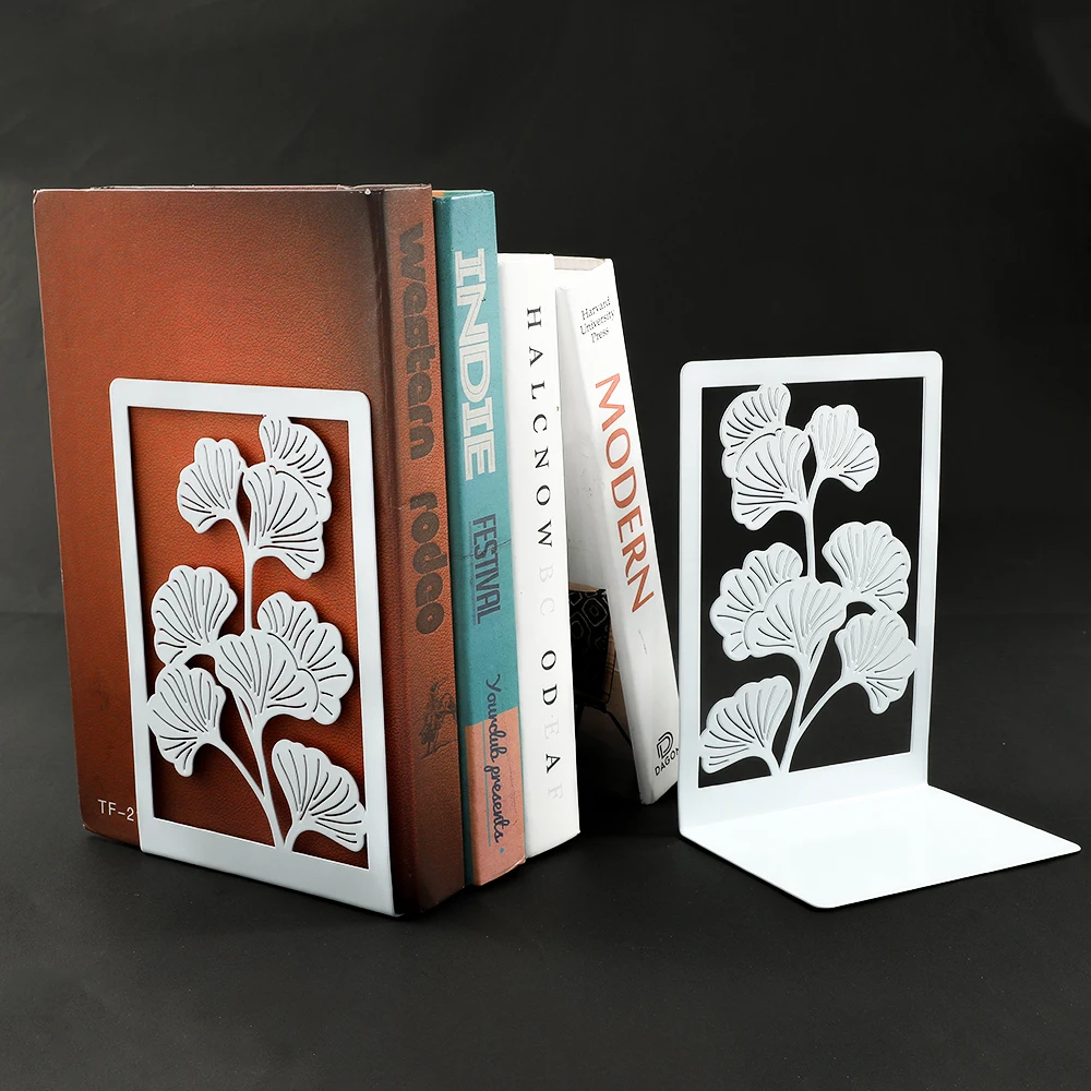 

ginkgo leaf Hollow Bookstands Metal Star Bookends Book Support Office Decoration Book Rests Document Holder Gifts