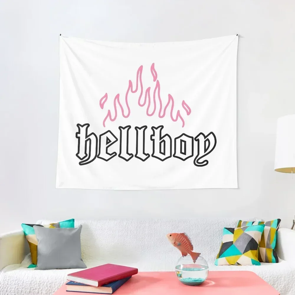 Hellboy Flames الوردي نسيج الفن جدارية ديكورات الحائط ديكور غرفة نوم ديكورات الغرفة الجمالية جماليات نسيج