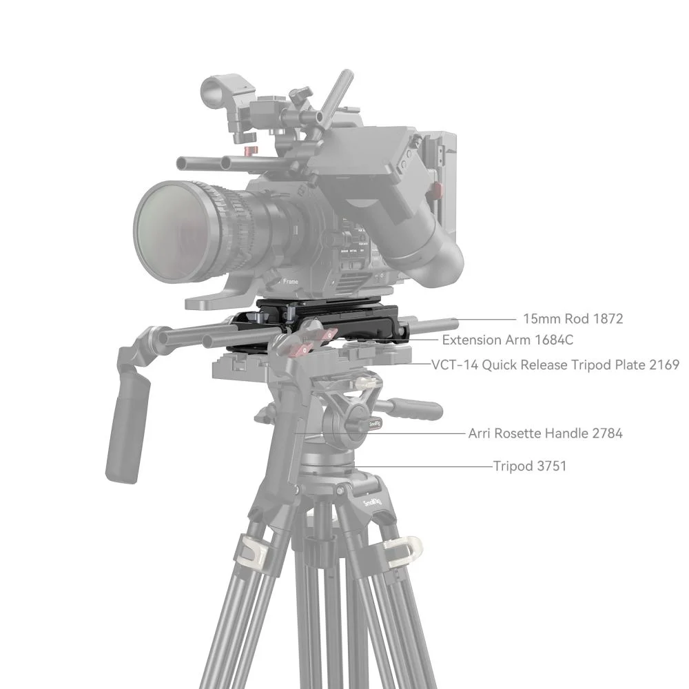 لوحة كتف صغيرة سريعة الإصدار لـ Sony VCT-14 مع محول ثلاثي القوائم مع مفتاح ربط مسطح مدمج لوحة كتف Pro 2837