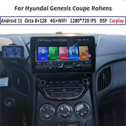 Reproductor Multimedia para coche, pantalla estéreo inalámbrica para Hyundai Genesis Coupe Rohens, Android, Carplay, unidad principal, Radio de navegación Gps