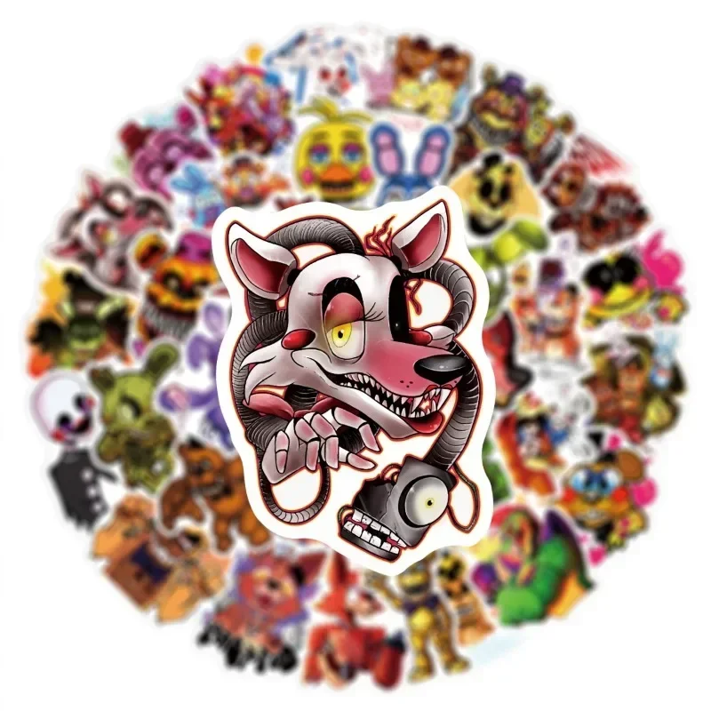 50pcs FNAF Stickers Five Nights At Freddys Scooter Trolley Case Sticker PVC Graffiti Sticker Child DIY Trunk Notebook Decal Gift