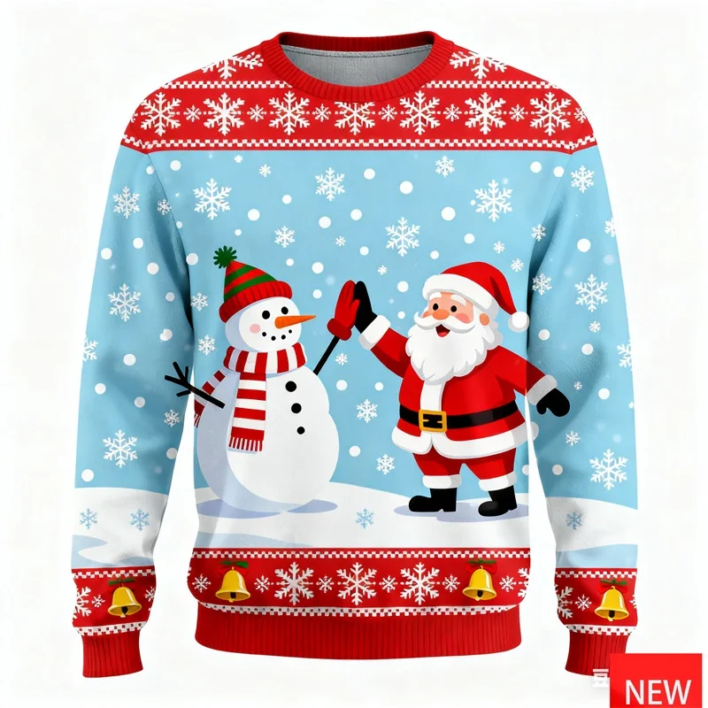 3D Printed Snowman Graphic Ugly Christmas Sweaters For Men Women Clothing Funny Christmas Sweatshirts Men Xmas Holiday Jumper