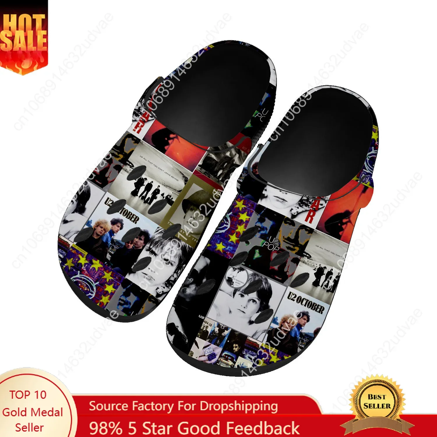 U2 Home Water Shoes Mens Womens High Quality Fashion Home Garden Clogs Customizd Sandals Beach Breathable Hole Slippers
