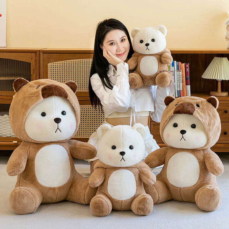 Oso de peluche de oso de lirio, Animal relleno transformador para niños, regalo de cumpleaños y Navidad, muñeco de peluche suave para niñas, almohada de abrazo para la hora de dormir