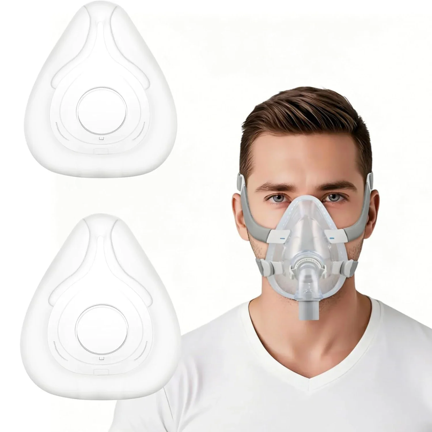 1/2 Pack CPAP Mask for AirFit F20 Full Face Mask Replacement, Covers Nose Mouth, Compatible with AirFit F20, Prevent Sleep Apnea