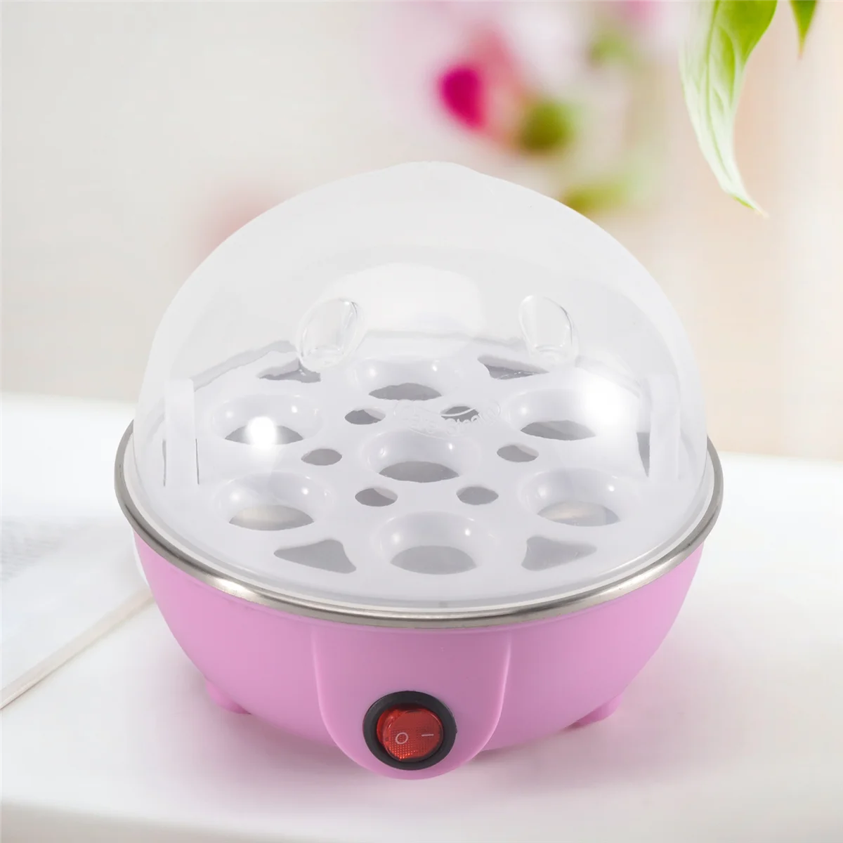 A99U Rapid Egg Cooker: 7 Egg Capacity Electric Egg Cooker for Hard Boiled Eggs, Poached Eggs, Scrambled Eggs Pink EU Plug