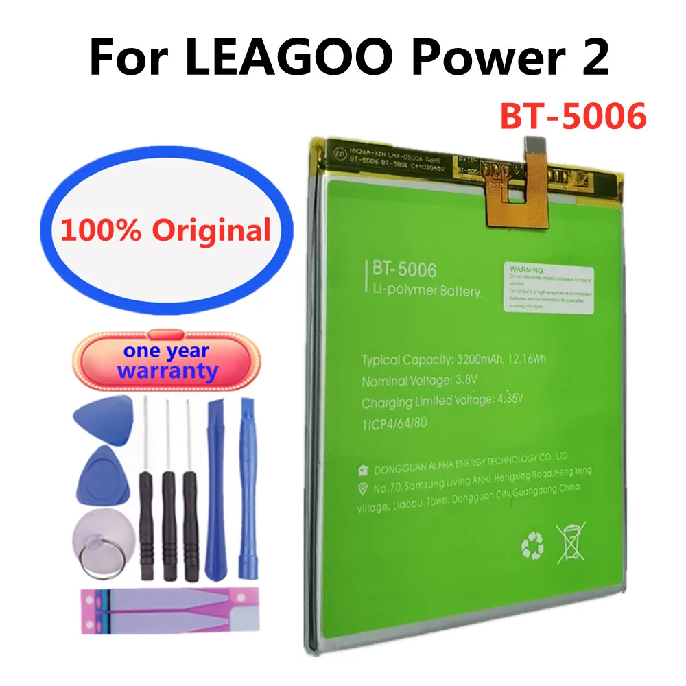 

100% Original High Quality BT5006 3200mAh Battery For LEAGOO Power 2 Power2 BT-5006 Mobile Phone Replacement Batteries + Tools