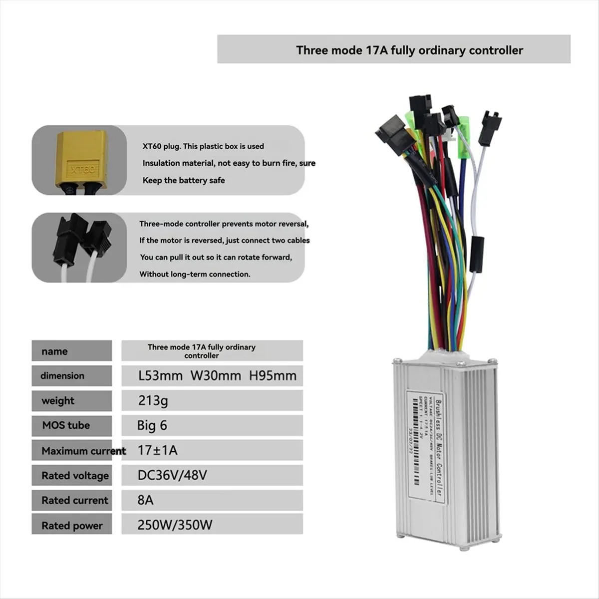 【ELEVATE LIFE】36V 48V 17A Brushless Controller G20 Meter LED Display+130X Throttle Kit for Electric Scooter E-Bike Repair Kit