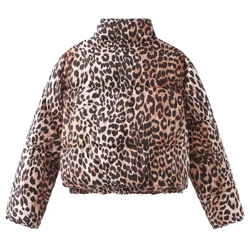 Women Parkas Coat Concise Style 2024 New Women's Leopard Pattern Filled Loose Jacket Cotton Jacket Regular Women Clothing Autumn