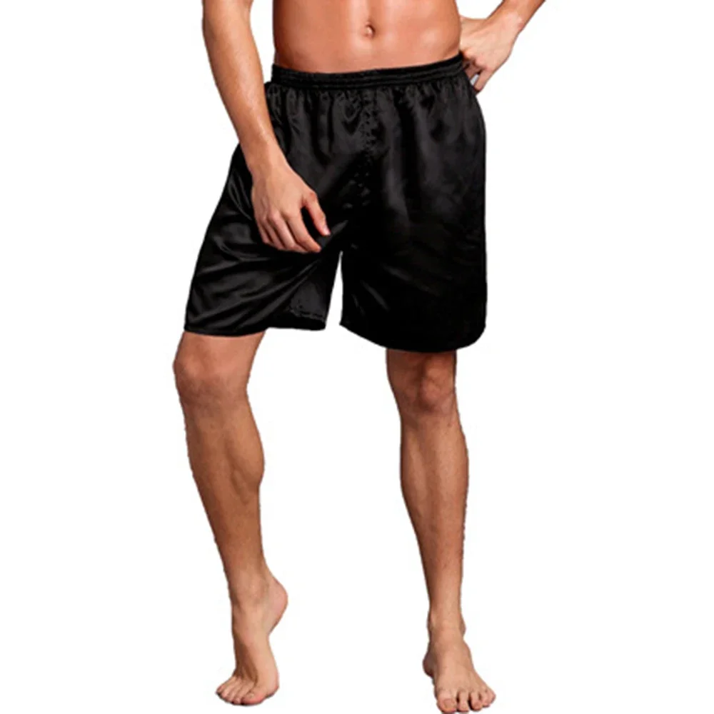 Boxers en satin uni pour hommes, vêtements de nuit, pyjamas, vêtements d'intérieur, robes, sous-vêtements, bas de sommeil confortables, 2023