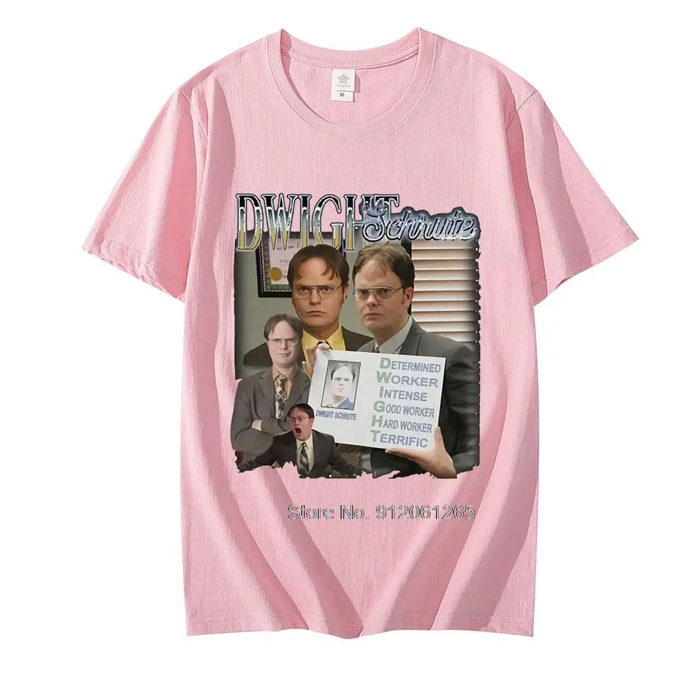 Funny Dwight Schrute Homage T Shirt Men Short Sleeved Pure Cotton T-shirt TV Show US The Office Michael Scott Fashion T-shirts