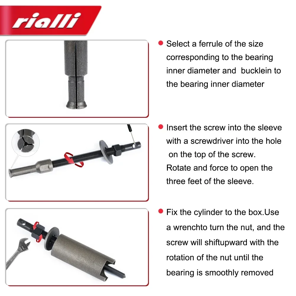 12PCS Internal Bearing Disassembly Tool Bearing Puller Removal Tool Kit Auto Motorcycle Electric Bicycle Repair Tool Accessories