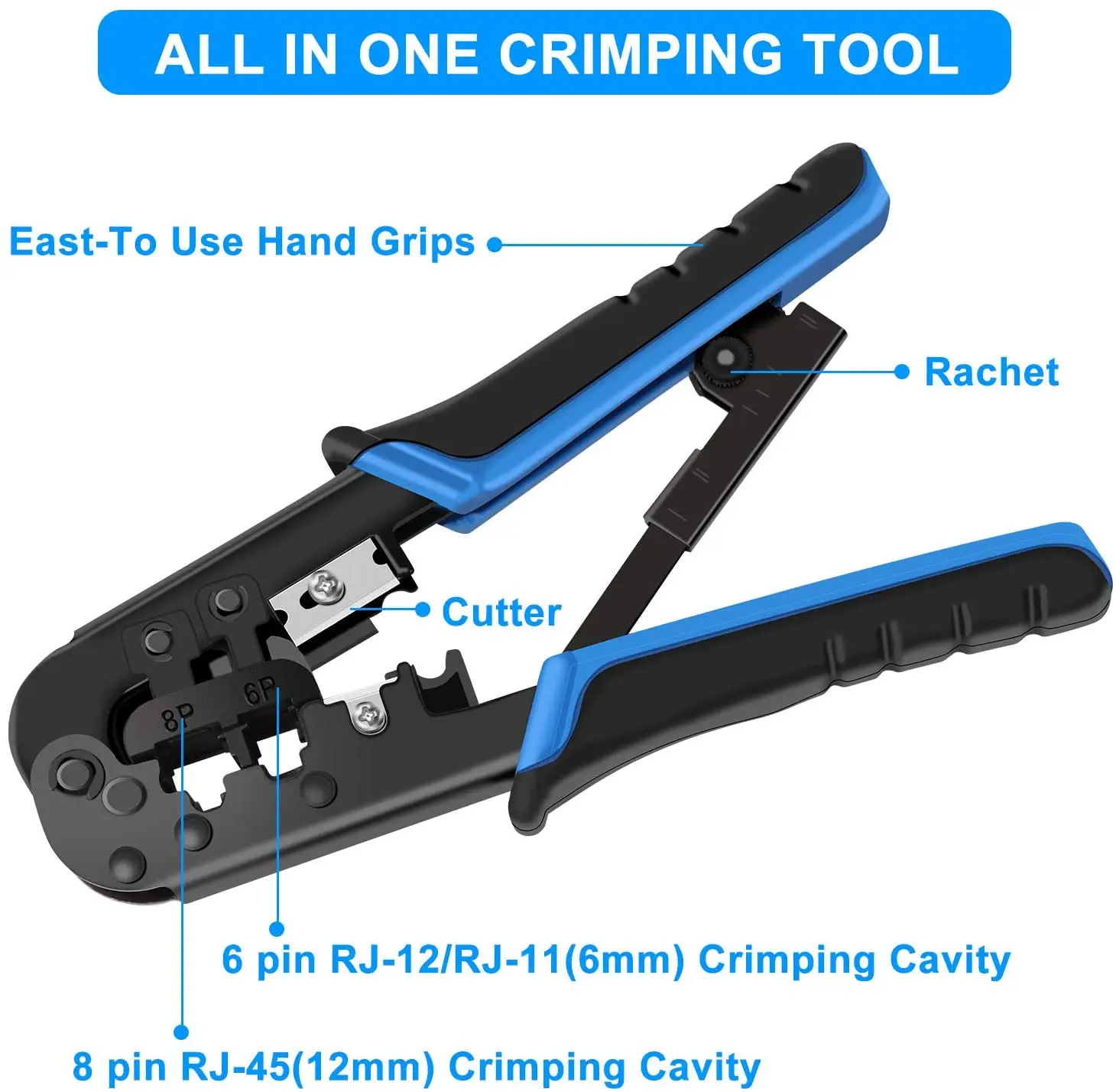 Imagem -02 - Ethernet Crimping Tool Grupo Network Cabo Tester Cut And Strip Tool Rj45 Rj11 Rj-11 6p Rj-12 8p Rj45