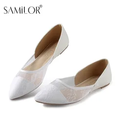 Samilor Flats Shoes Women Wygodne, koronkowe, oddychające baletki dla kobiet