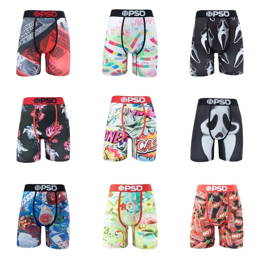 

Men Underwear Breathable Mesh Crotch Man Swimming Boxer Underpants Print Men's Panties Plus Size Panties L-2XL Men Boxer Briefs