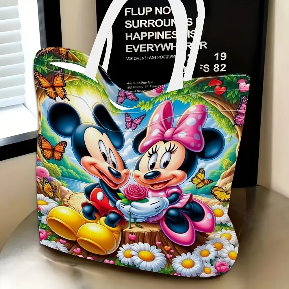 A multi-functional female zipper bag with Minnie and Mickey 