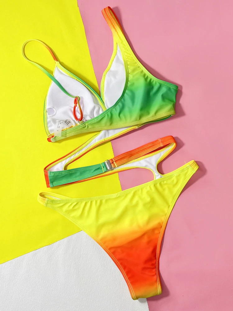 Drucken Geschnallt Bademode Frauen Sexy Hohl Push UP Einteiligen Badeanzug Monokini Backless High Cut Badeanzug