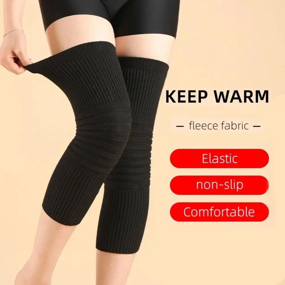 

Warm Wool Wool Knee Pads M-XL Thick Keep Warm Knee Protector Plus Velvet Protective Gear Thick Cashmere Kneepad Wind