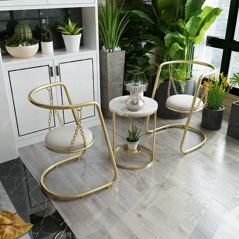 

Wrought Iron Chair Nordic Girl Internet Celebrity Home Personality Dining Swing Milk Tea Shop Tables and Simple Outdoor