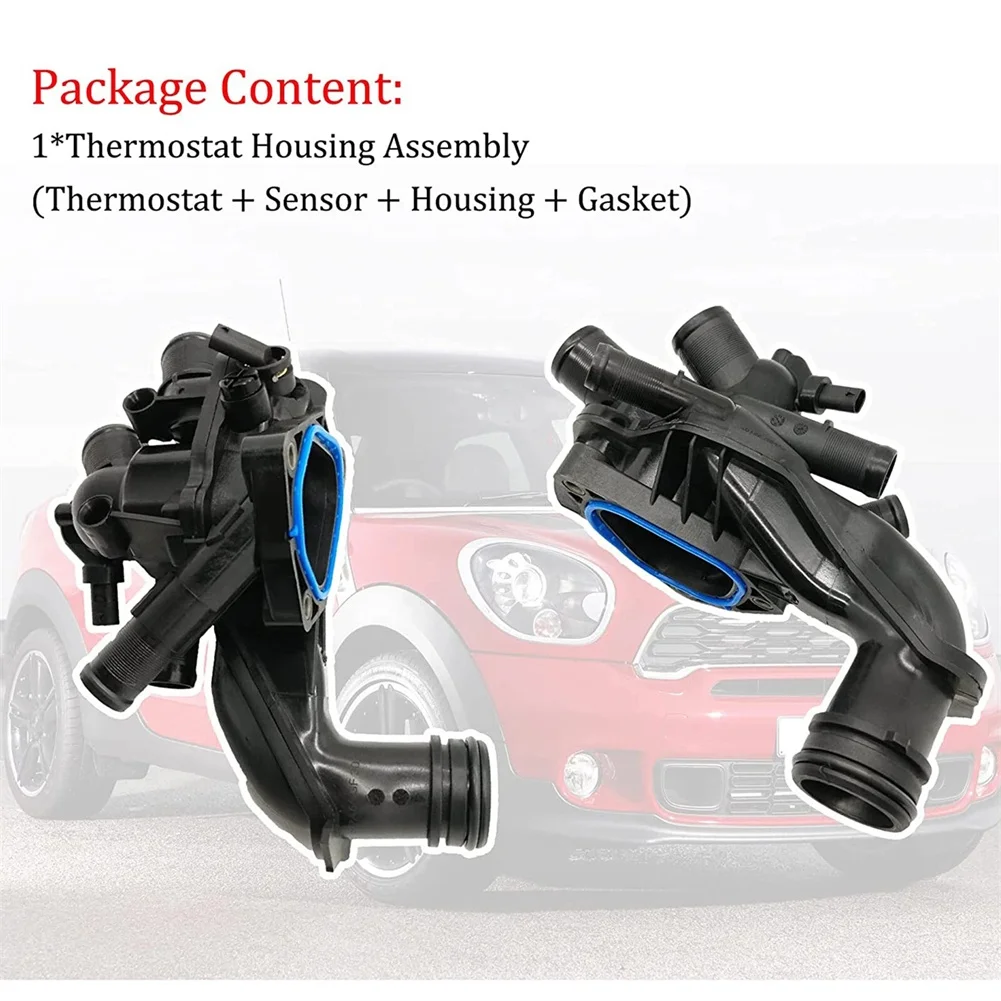 Thermostat Housing Assembly Compatible with For Mini Cooper Countryman 1.6L Engine 2013 through 2016 Model Years 11538674895