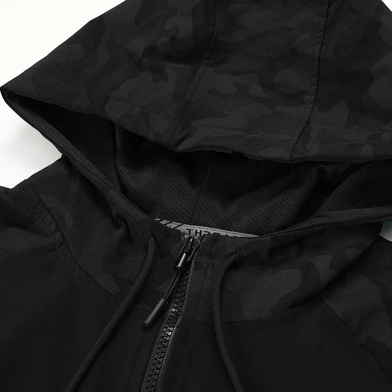 Men Hoodies Casual Hundred Outdoor Running Jacket Fitness Training Clothes Go Hiking Windbreaker Activewear Quick Dry Sweatshirt