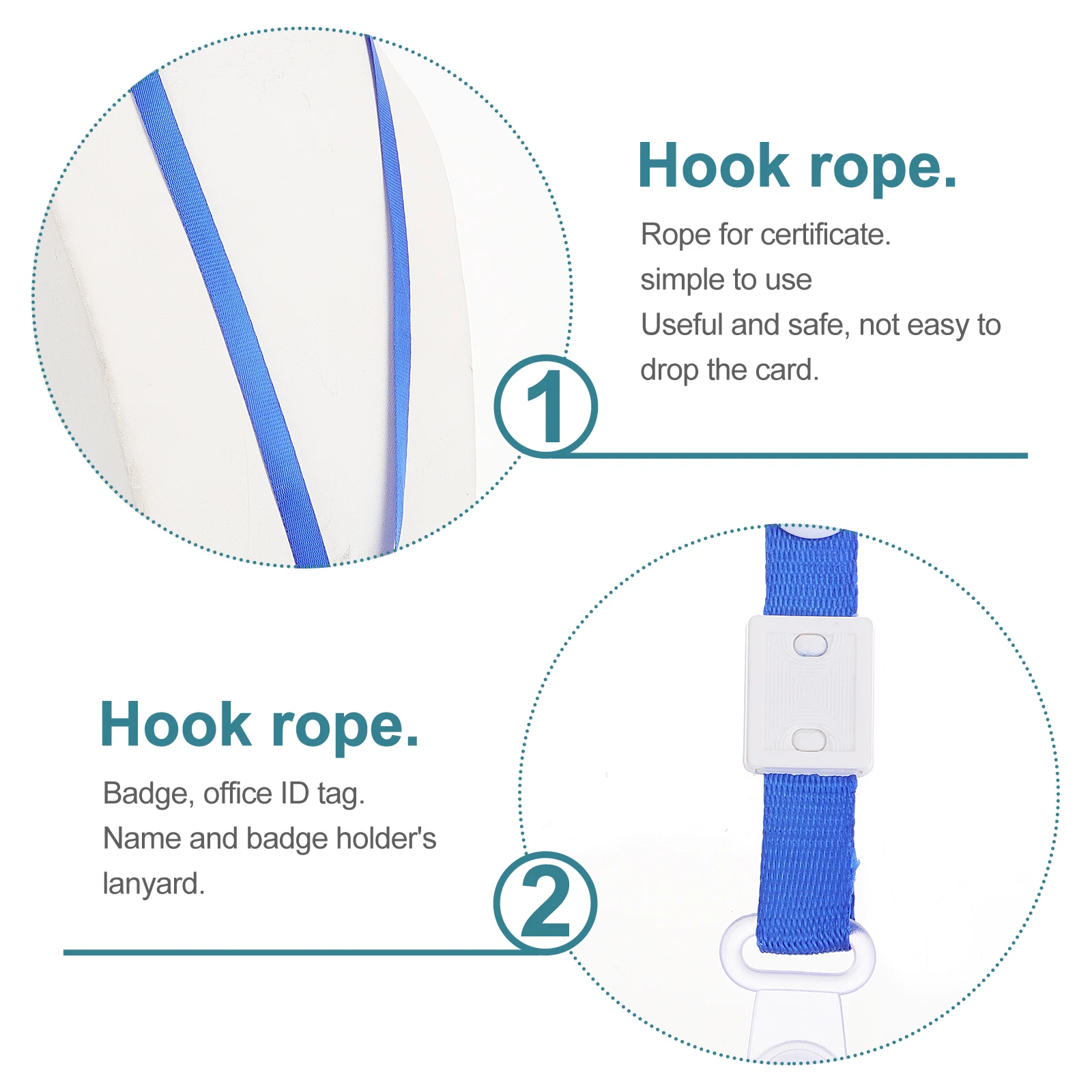 

50Pcs Certificate Lanyard Reliable Flexibility Useful Exhibition Lanyard for Nurse Name Cards Student Cards Holder