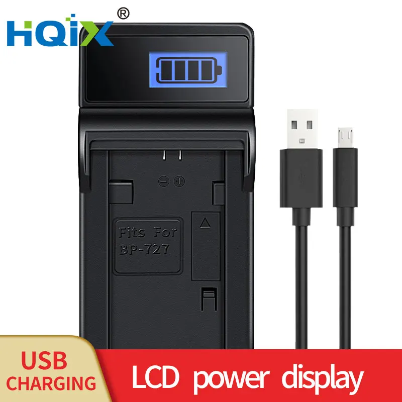 

HQIX for Canon iVIS HF R82 VIXIA HF R30 R32 R300 R600 LEGRIA HF M56 M52 M50 M500 M506 Camera BP-727 Battery Charger