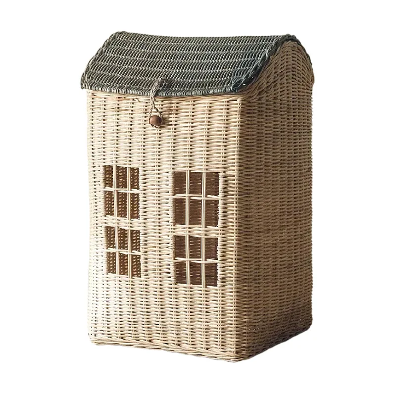 Rattan hand-woven small house storage basket storage basket, setting up shooting props