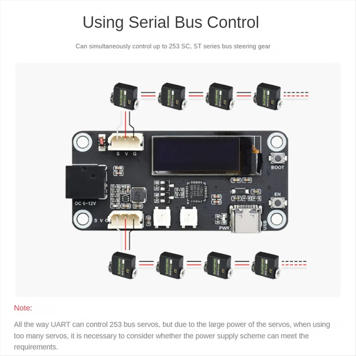 ESP32 Servo Driver Expansion Board with OLED Display Built-in WIFI and Bluetooth for SC15/ST3215 Servo