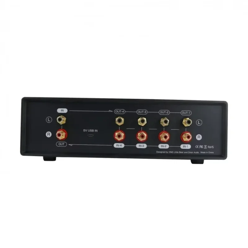 Beste verkauf VU2-L Birne Version MIC + LINE Dual VU Meter Audio Splitter Box 4-Wege Switcher Schallpegelanzeige