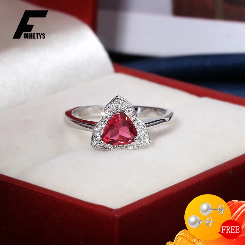 

Retro Women Rings Silver 925 Jewelry Geometric Ruby Zircon Gemstone Charm Finger Ring for Wedding Engagement Party Accessories