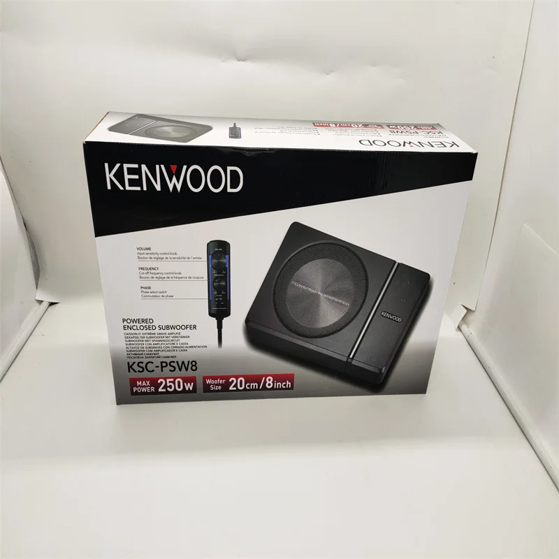 Free Shipping 3 Sets KENWOOD KSC-PSW8 250 Watt Ultra-Compact Car Under Seat Powered 20cm/8inch ENCLOSED SUBWOOFER FOR HONDA, VW