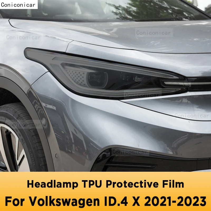 

For Volkswagen ID.4 X 2021-2023 Car Exterior Headlight Anti-scratch Front Lamp Tint TPU Protective Film Accessories Sticker