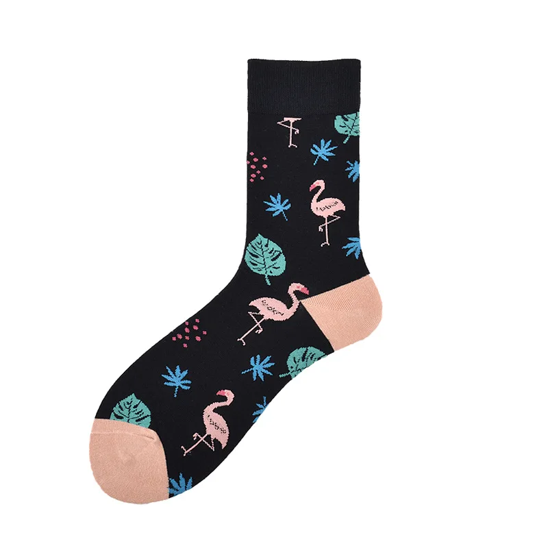 Novelty Skateboard Avocado Flamingo Cartoon Streetwear Kawaii Short Cotton Socks Happy Women Men Animal Warm Funny Cute Socks