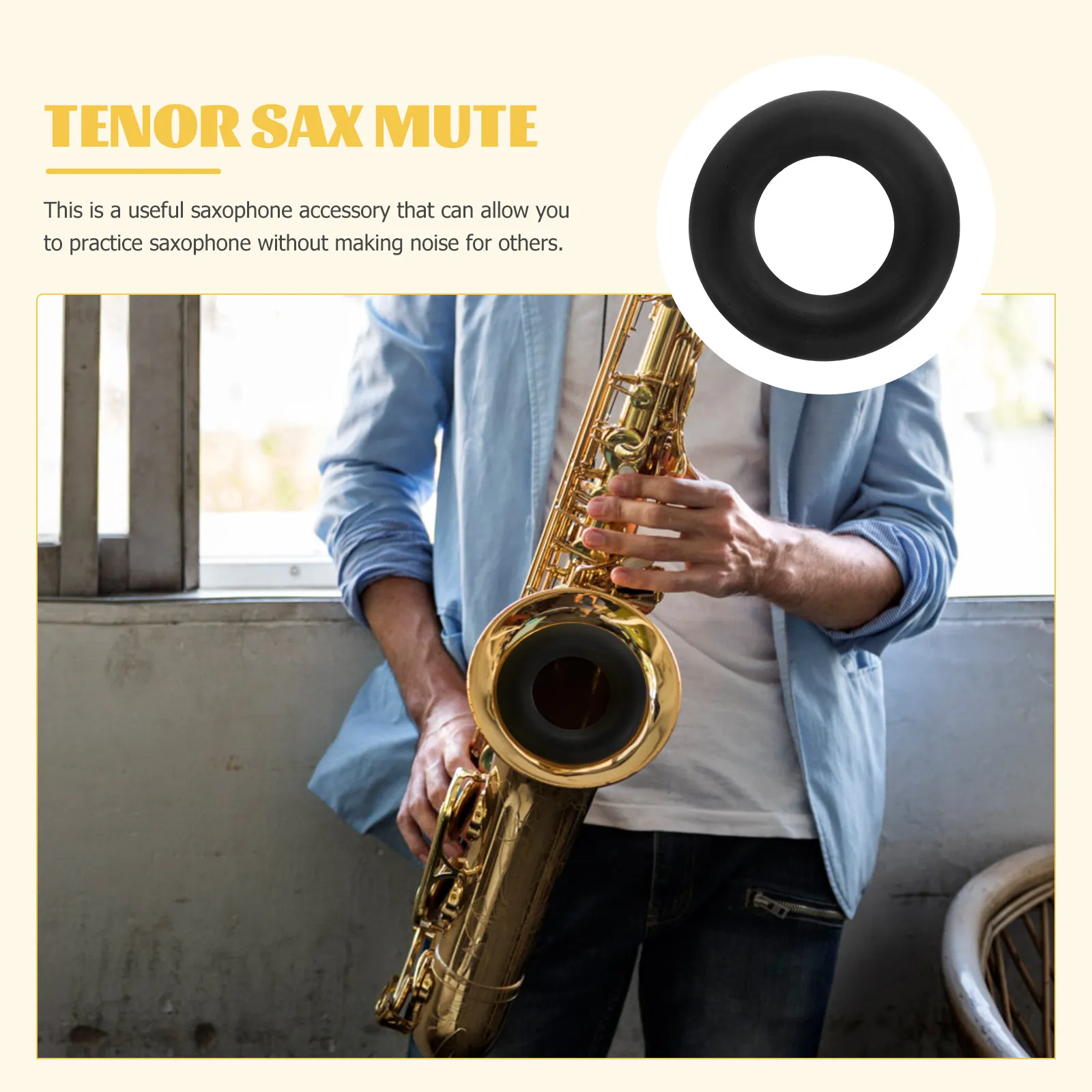 Silicone Saxophone Mute for Tenor Sax Quiet Practice Aid Reduce Unpleasant Sound Lower Volume Tone Control Musical Instrument
